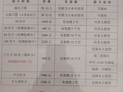 价目表-昌平体育局室外游泳馆