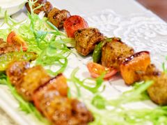 蔬菜烤羊肉串-伊斯坦布尔土耳其清真咖啡餐厅