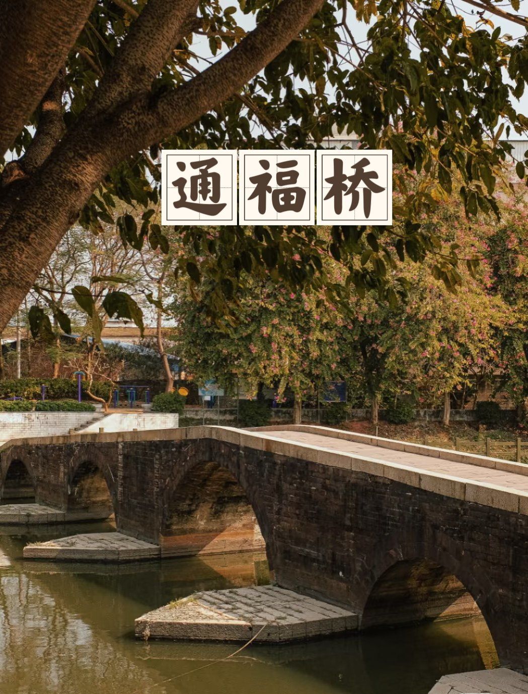 通福桥,因桥下有五个桥洞,又叫"五眼桥"
