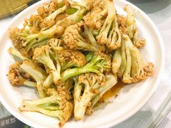 虾酱花菜-小船渔村•大连菜•大连焖鱼(明泽街店)