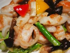黑鸡纵山药炒虾球-俏江南天津时尚曲艺主题餐厅(马场道店)