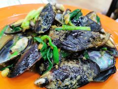 姜葱炒青口-贞姨美食·老字号海鲜大排档