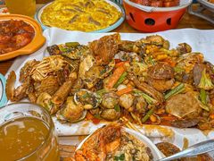 -东来菜馆•手抓海鲜家常菜•海鲜锅贴(鸽子窝店)