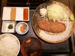 牛かつ130ｇ明太麦飯セット-牛かつもと村(原宿店)
