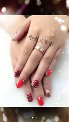 冬季苏格兰格纹-甲壳儿美甲美睫