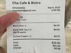菜单-Cha Café and Bistro