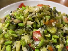 手捏菜炒毛豆-芦茨金富饭庄·25年老字号·专做稻草鸡