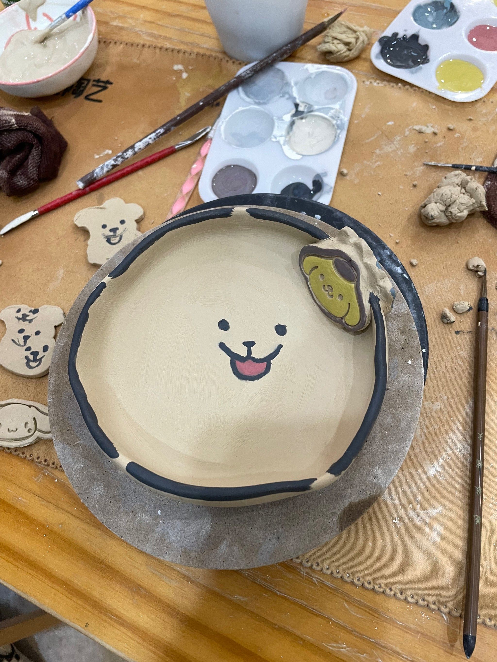 手工陶瓷盘diy