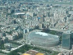 远眺中山纪念堂和烂摊子大巨蛋-台北101