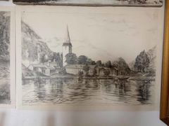 素描风景作品-津艺画室