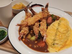 炸南美大虾咖喱蛋包饭套餐4只-池奈·咖喱蛋包饭(熙地港店)