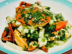 荠菜膏蟹炒年糕-上海老饭店(北京分店)