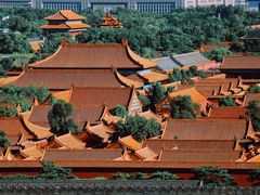 红墙绿树金屋顶-景山公园