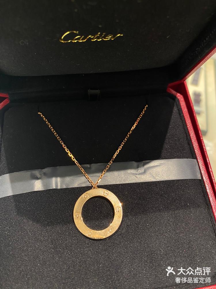 cartier卡地亚大圈圆饼玫瑰金项链