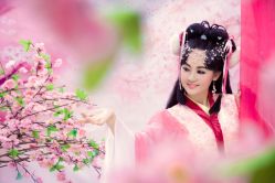 落花-九月鹰飞汉服摄影工作室