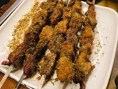 烤羊肉串-洞庭洲·防空洞火锅·铜锅涮肉·烧烤(新百广场店)