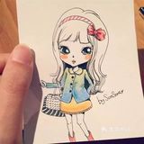 小清新彩铅人物画，每一张都超萌哒！