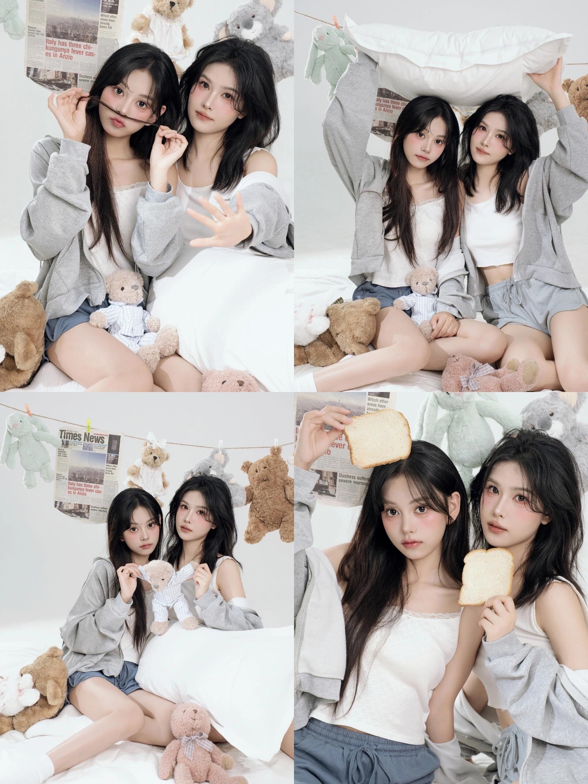 和闺蜜一起合拍了超火的小熊🧸写真