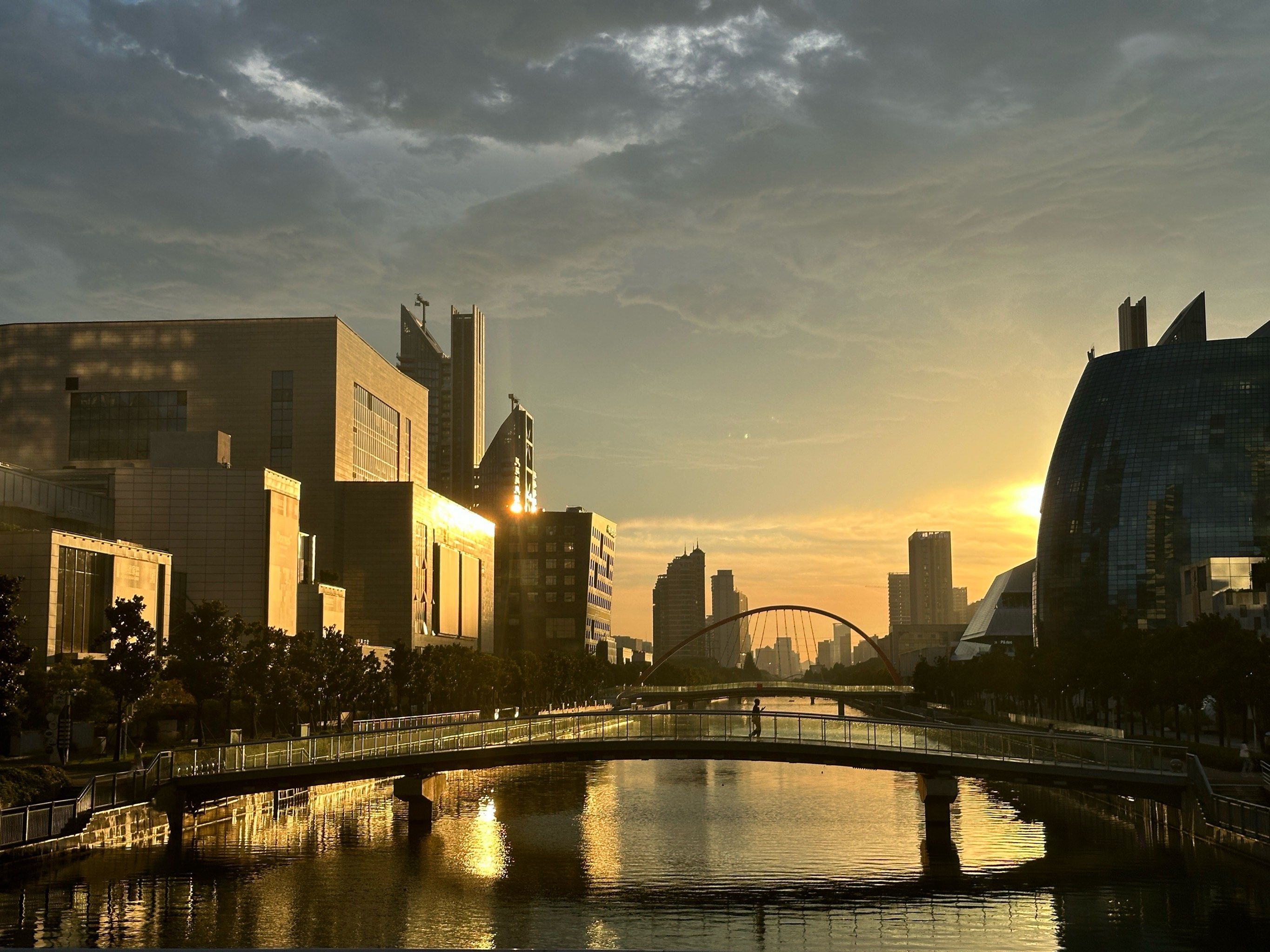 城市里的黄昏美景