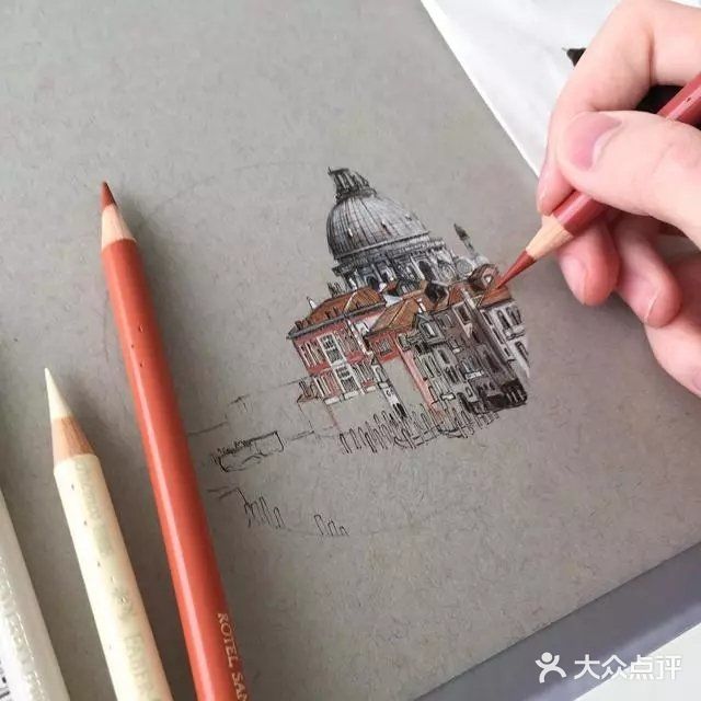没想到彩铅画风景也能有这样效果!