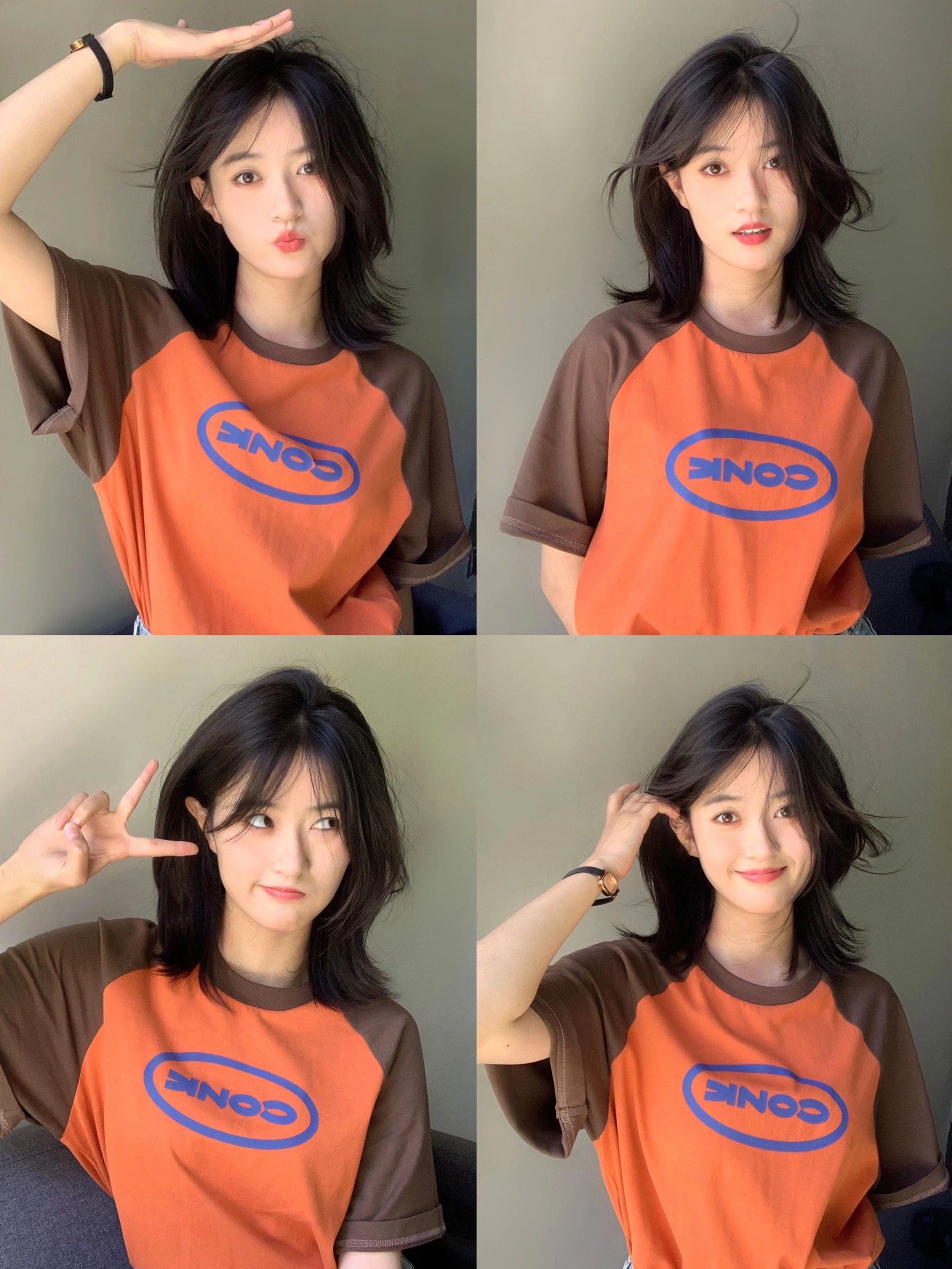 层次蓬松高颅顶锁骨发方圆脸也适合的发型