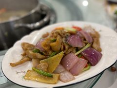 姜葱炒猪颈肉-盈田盈粥庄(博山东路店)
