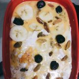 红薯香蕉烤蛋奶燕麦+芝士杏仁紫薯
