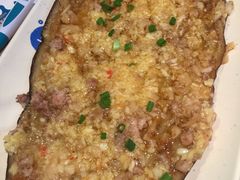 蒜蓉肉沫茄子-路边摊小炉子烧烤