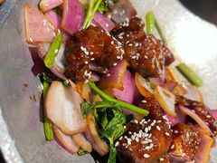 蒜香蜜汁排骨-绿茶餐厅(松江万达店)