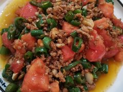 青椒番茄炒渣渣肉-猫爷的腔调·黔小馆(交大医学住宅区店)