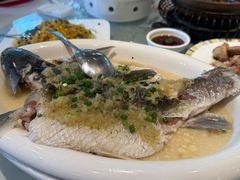 姜茸鸡油蒸泉水鲩-勝記酒家·37年老字号·经典粤菜(荔枝公园店)