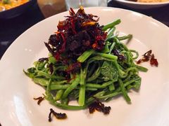 炝油黑皮油鸡枞拌麦瓜尖-泓0871臻选云南菜·味庄