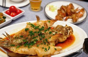 Scalloped Bamboo Shoots with Fish in Green Onion Oil
