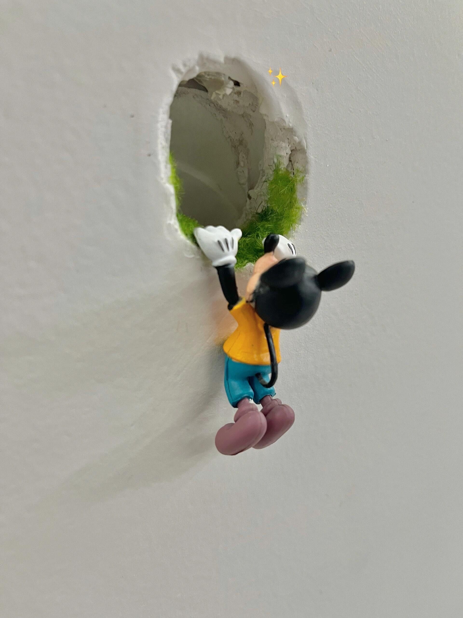 墙上有个洞 我把它装饰了一下|||墙上有
