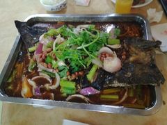 烤鲶鱼-鸡公煲(南竹饭店)