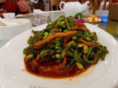 青椒毛豆米肉丝-怡园饭店-餐厅(四望亭店)