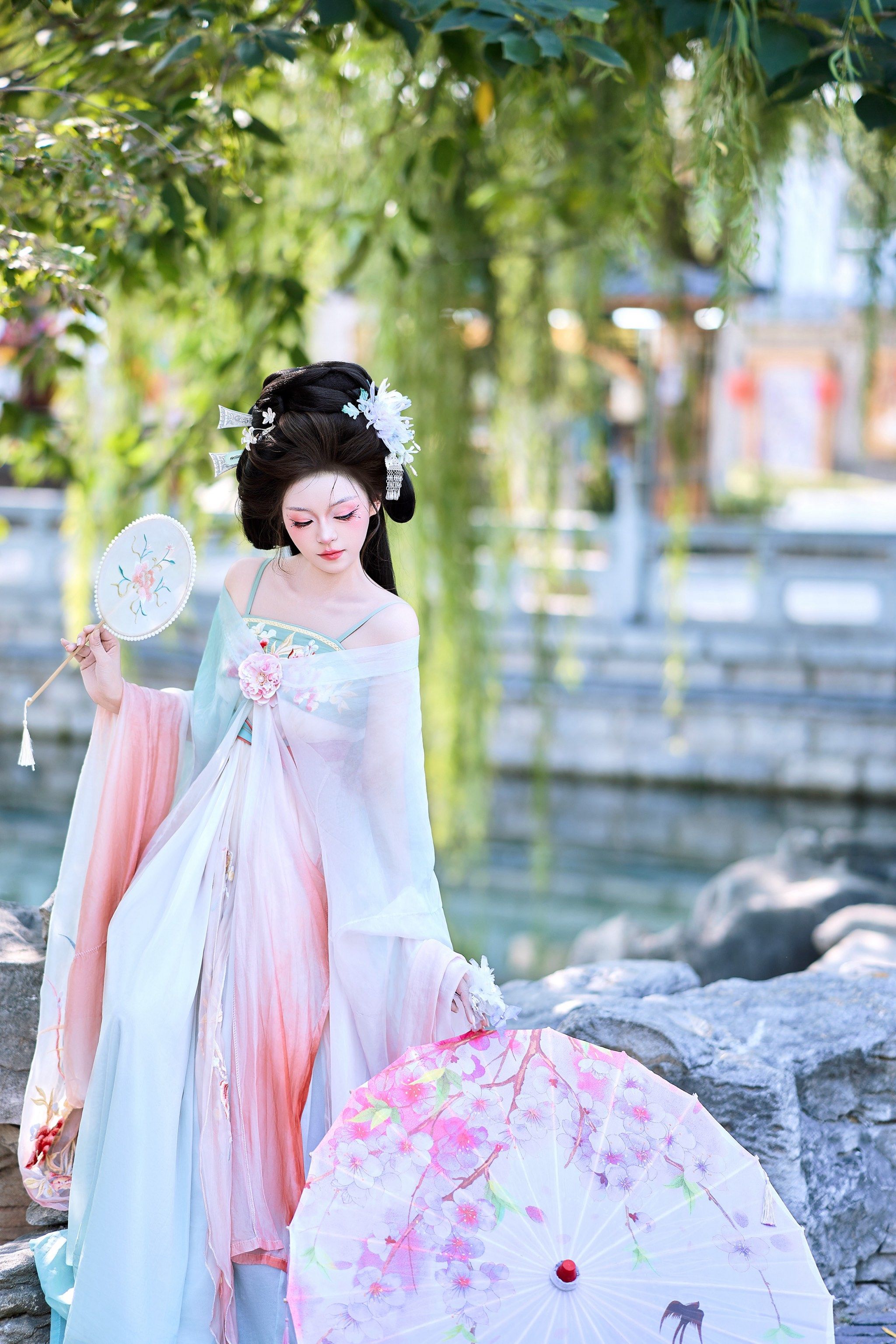 在济南被问了一路的温柔汉服造型