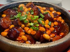 石锅黄豆焖茄子-庆江南江南菜(琴湖溪里花园城店)