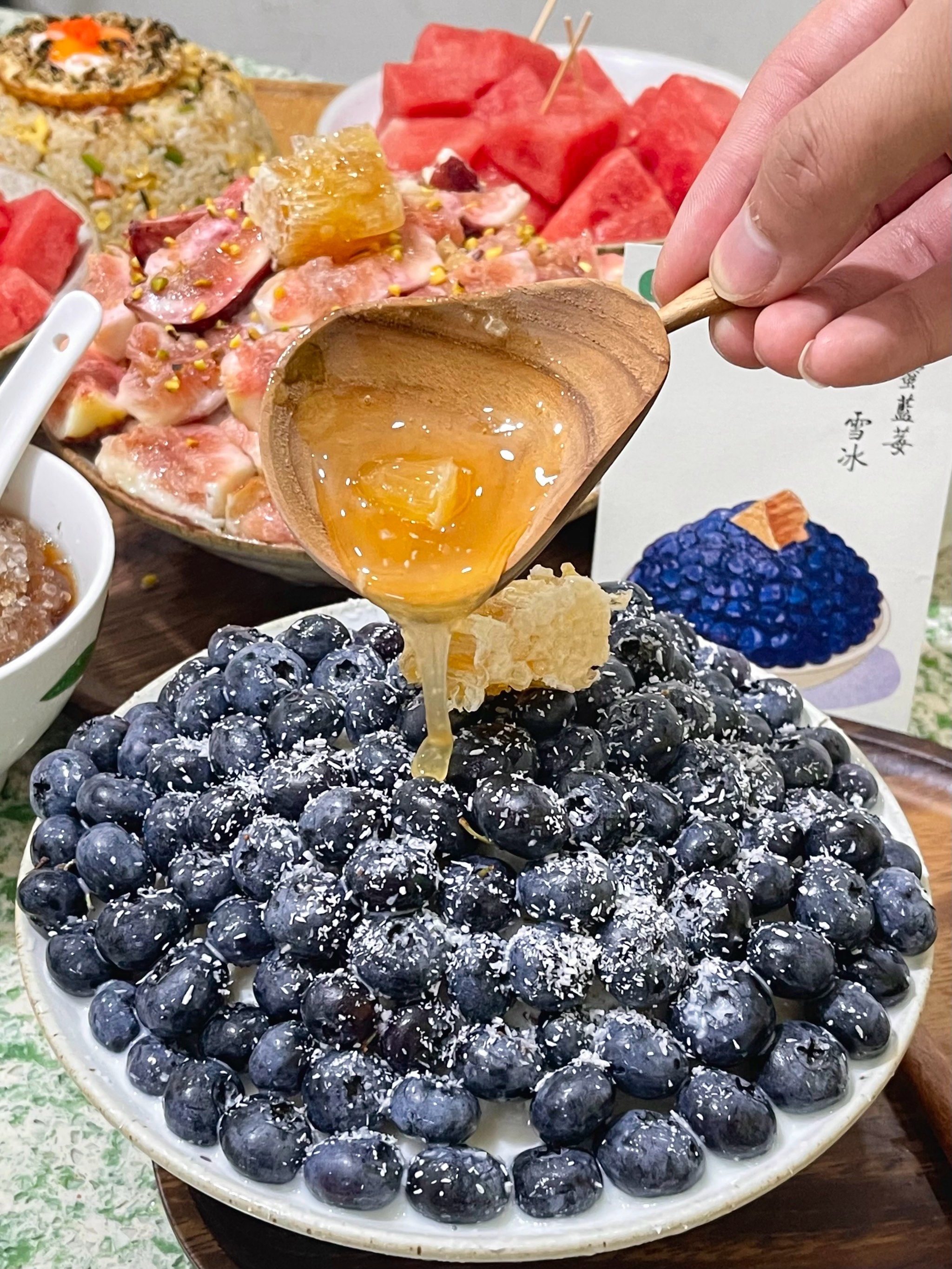 在天津第一次吃到超火的蜂蜜无花果雪冰