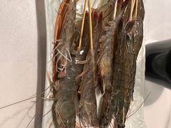 草虾-長壹旋转烤吧 农家鸡火锅