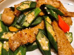 黑猪肉炒秋葵-广州文华东方酒店·江-由辉师傅主理