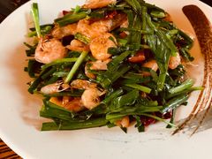 韭菜炒小河虾-烧肉馆(古北水镇景区店)