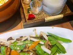 鲜鸡枞菌炒荷兰豆-雀舞云南菜(乐客城店)