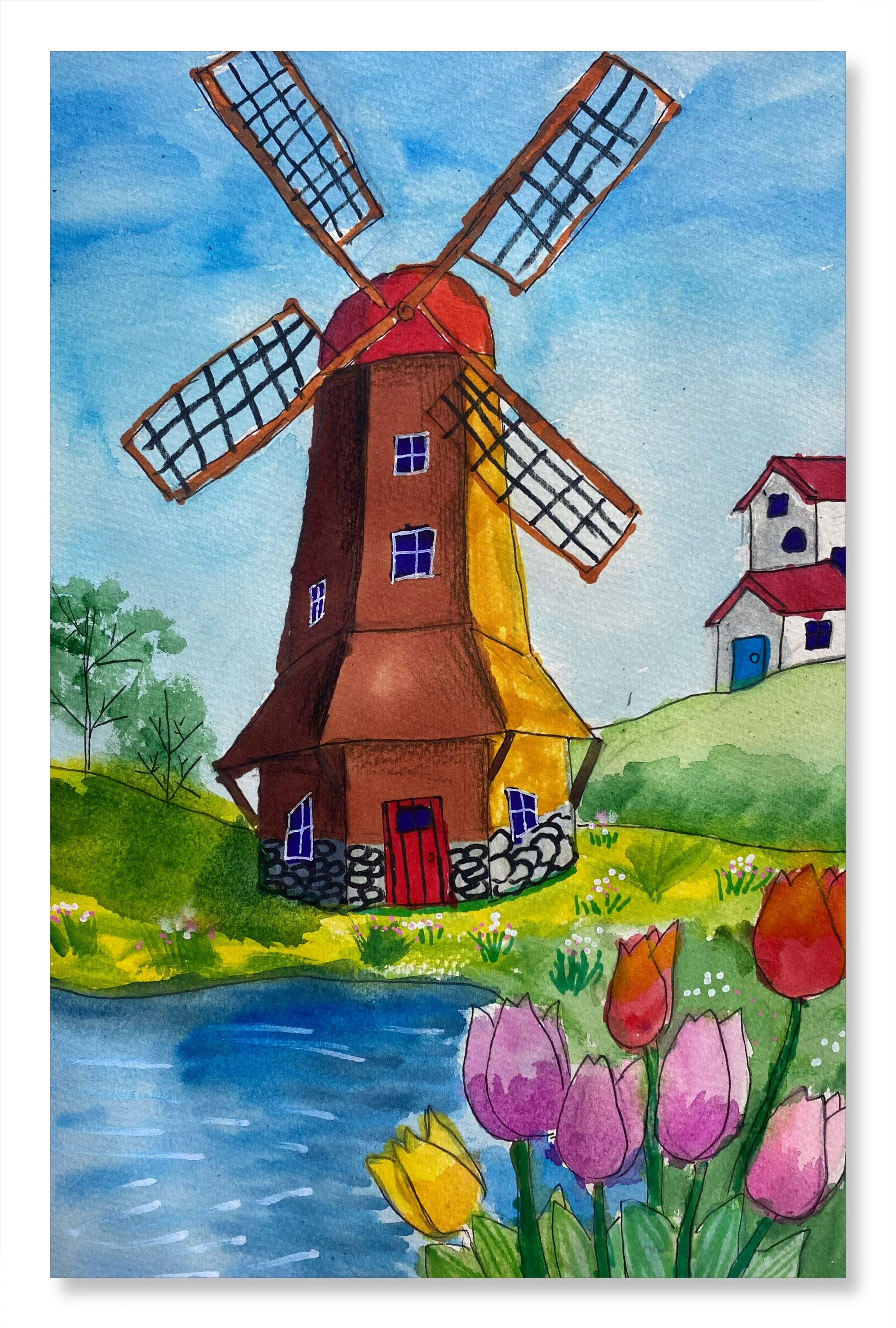 荷兰风车～自己画面设计背景哦