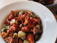 腊八蒜炒肥肠-那家·油麻菜馆(常德道店)