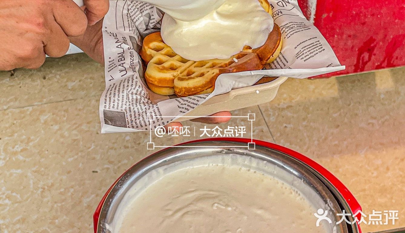 清远探店 | 首家奶油华夫饼小摊颜值高学生价