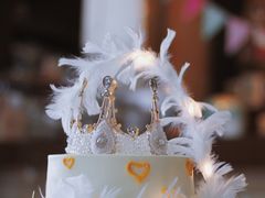 网红女王皇冠生日蛋糕-咖咖熊蛋糕定制·蓝风车动物奶油