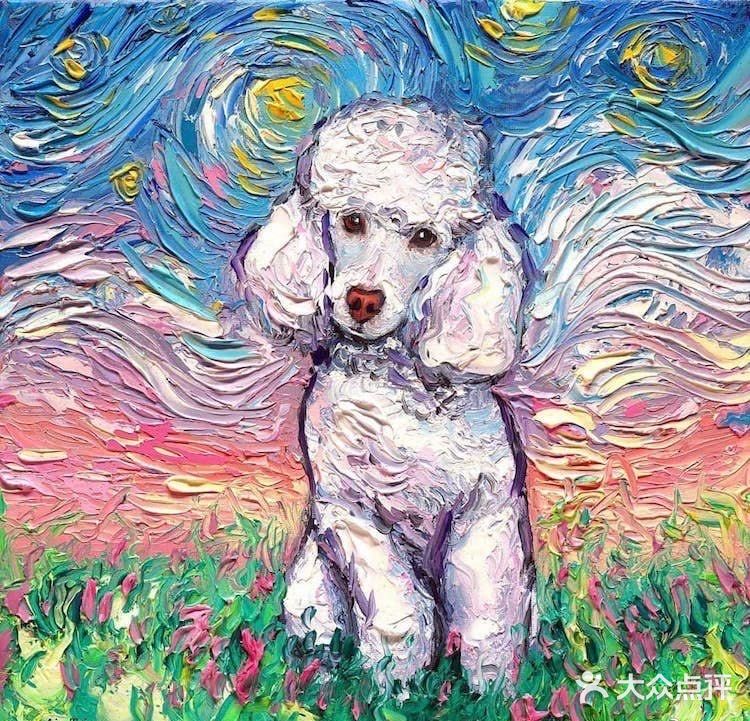 当梵高的《星月夜》遇上可爱的狗子🐶