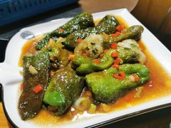 酿馅儿锅塌尖椒-土灶台东北大块肉烧烤(风景城邦店)