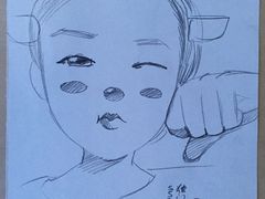 给客人画的卡通形象-獨門烤肉(开发区店)